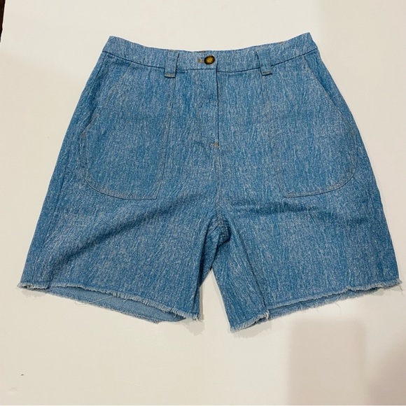 FRNCH DENIM JEAN HIGH WAIST BERMUDA OANA SHORTS SIZE Small - Picture 9 of 12